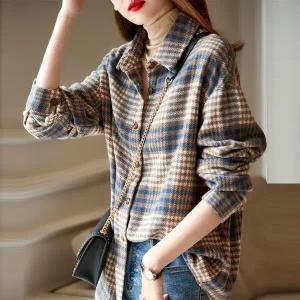 [몽벨리즈]슈가기모체크셔츠 mde2301626