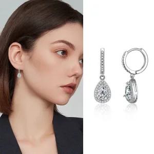 엔비 1캐럿 모이사나이트 다이아몬드 물방울 귀걸이