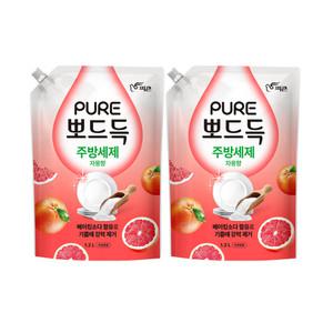 피죤 퓨어 뽀드득 주방세제 자몽향 1.2L X2개