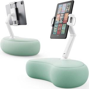 SAIJI 태블릿 킨들 홀더 베개 4 7 U201D 15 6 휴대폰 휴대용 모니터 360 조절 가능한 스탠드 듀얼 축 암 및 비드 쿠션 시안 과 호환됩니다