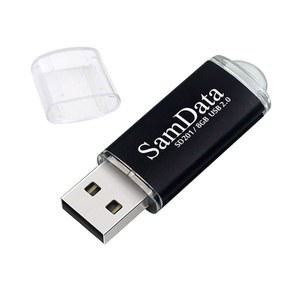 SamData USB 플래시 드라이브 8GB 1팩 2.0 엄지 메모리 스틱 데이터 스토리지 점프 LED 표시기(블랙, 8GB-1팩)
