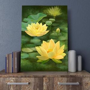 [BZJIJM29_4B]연꽃그림액자 돈들어오는 꽃그림 41캔버스2