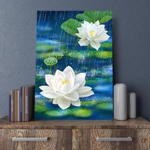 [BZJIJM21_4B]연꽃그림액자 돈들어오는 꽃그림 41캔버스6