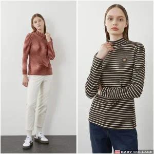 [올리비아로렌] 양기모 스트라이프 반넥 티셔츠  VVBAL3W9261_P379314111