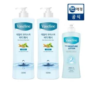 [여름필수] 바세린 모이스처 바디워시 800ml 2개 + 로션 450ml 1개 (데일리/더블)