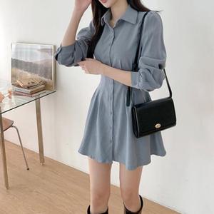 여성 셔츠 원피스 하객 돌잔치 데이트룩 플레어 미니 원피스 3colar