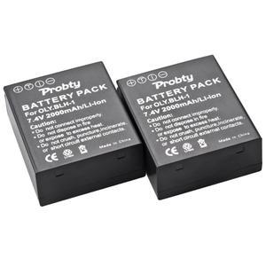 올림푸스 BLH-1 EM1 MARK II 카메라용 BLH1 배터리 2000mAh 2 개