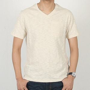 브이넥 기본 반팔 베이지 남성 여름 티셔츠 남자티