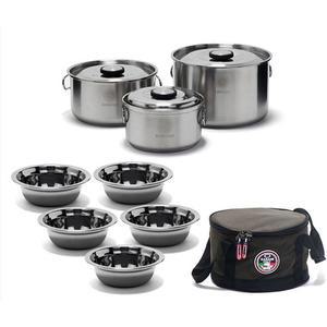 [MEJJ7MR6_53D4]스텐 세트 캠핑 코펠 대접 3-4인용