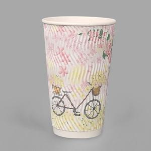 3중 단열 종이컵 플라워시리즈 플라워핑크 16온스 1박스 (500개)