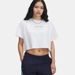 [언더아머 본사]여성 UA 바시티 믹스 헤비웨이트 크롭 반팔1389156-101