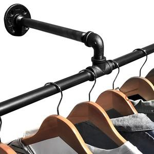 GIEMZA 벽걸이 다리미 파이프 선반용 블랙 산업용 튜브 19 인치 금속 보관 판자 없음