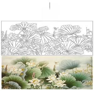 민화 연꽃 그림 그리기 도안 연화도 연꽃그림그리기 모란 민화도안 화조도 동양화 연꽃그림