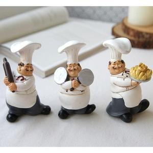 푸근한 베이고급커리 주방장 장식인형 3종 세트 카페 소품