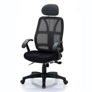 에어 메쉬 유니회전의자( 대)사출발-블랙