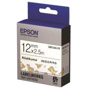 고품질 EPSON)라벨프린터리본 리락쿠마(SGR12AS)백색/흑문자 라벨용리본 (WFHL14Q)