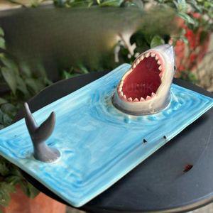 상어 회접시 스시 일식 특이한 플레이팅 오마카세 만두 접시 그릇 입체