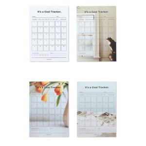 목표 30일 메모 월간 플래너 할일체크 달성 1set 오늘할일 체크보드 6p 한달 A4
