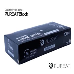 퓨리트 니트릴장갑 프리미엄니트릴글러브 다용도 위생용 S, M, L 블랙 100개