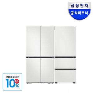 [으뜸효율] 삼성 비스포크 키친핏 냉장고 김치냉장고 세트 RM70F64R1A+RQ33DB74D2AP 코타화이트