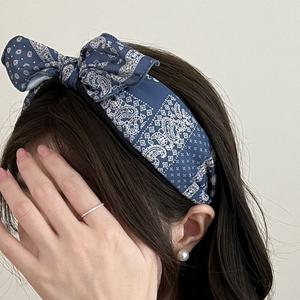 아빈 페이즐리 토끼 리본 헤어밴드 머리띠