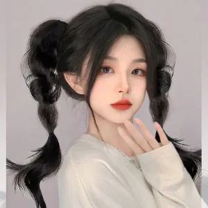 여성용 댕기머리 밴드 부분가발 땋은머리