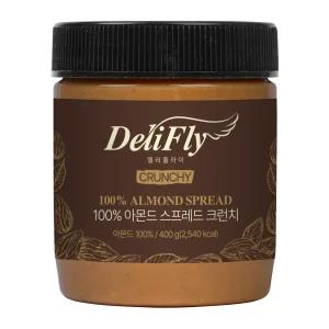 델리플라이 캘리포니아산 순 아몬드 스프레드 크런치 무가당 무첨가 400g