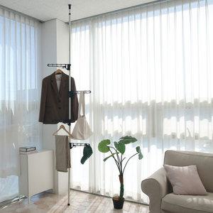 폴행거4p 기둥식 드레스룸 원룸 천장형 고정형 철제 튼튼한 공간활용 옷걸이 행거