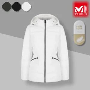 MILLET 아웃도어 여성 구스 롱 패딩 점퍼 거위털 다운 WHITE_CA