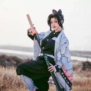 귀멸의 칼날 코쵸우 시노부 귀살대 제복 코스프레 벌레 기둥 하오리 코스튬