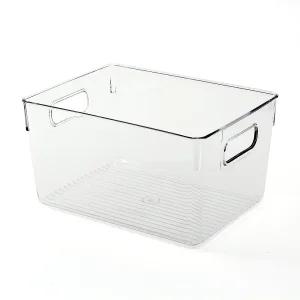 HGE 손잡이 아크릴 투명 오픈 박스 29X21.5 바스켓 정리함 수납 상자 오픈 부품 박스