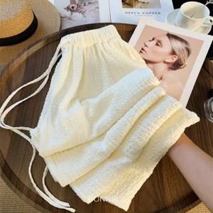 [보니제이]시어서커 링클 캐주얼 에어리 바지 내추럴 와이드핏