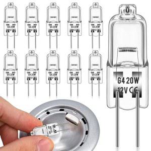 DORESshop 할로겐 전구, 10팩 G4 전구, 할로겐 전구 2핀 12V 20W T3 바이핀 G4 베이스, 긴 수명, 조도 조절 가능한 3000K 할로겐 전구, 캐비닛 아래 퍽 조명, 샹들리에