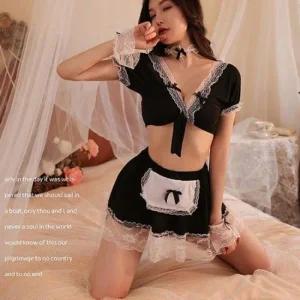 릿메이드 코레 섹시 망사 란제리 슬립