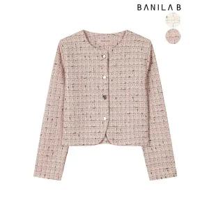 [하프클럽/바닐라비]여성 러블리 노카라 트위드 자켓