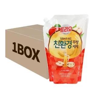 트리오 발효식초 담은 주방세제 애플향 1.2L 10입 주방세제 세제리필 사과향 주방세제리필