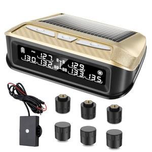테이머 RV 타이어 공기압 모니터링 시스템 6개 센서, 신호 부스터가 장착된 0-199PSI TPMS, 트럭용 태양광 모니터, 트레일러, 캠핑카, 5륜, 6가지 경고, 장거리 감지 거리