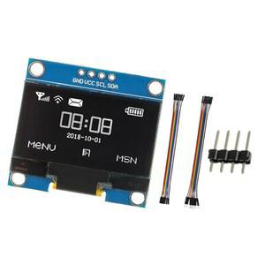JAMHER 1.3인치 I2C IIC OLED 디스플레이 모듈 128x64 픽셀 아두이노 프로젝트용 라즈베리 파이 와이어(1팩 화이트)용 미니 자발광 스크린 보드