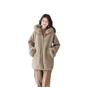 [NS홈쇼핑][바띠] 후드 퍼 니트 재킷[35462942]
