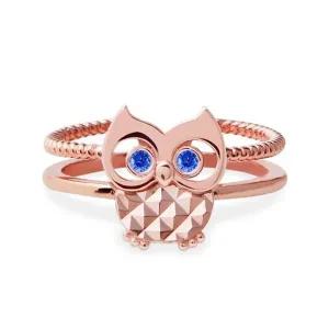 로열 블루 링 부엉이반지-W5BE006