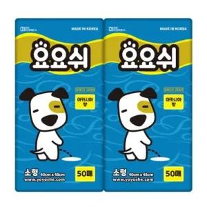 요요쉬 강아지 배변패드 스카이  아카시아향) 소형 50매 X 2개
