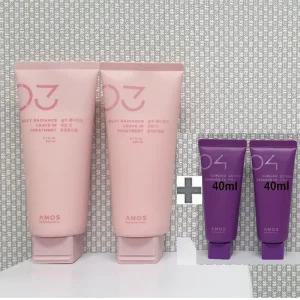 아모스 실키 래디언스 리브인 트리트먼트 200ml x2개(400ml) + 휴대용 컬링 에센스 40ml x2개