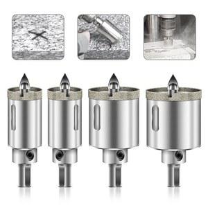 유리 타일 세라믹 대리석 화강암 용 삼각형 위치 파일럿 비트가있는 1PC 16 85mm 구멍 톱 비트