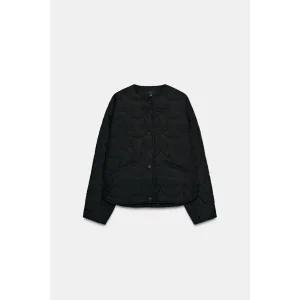 [정품] 자라 자켓 코트 데일리 아웃터 ZARA 리본 퀼팅 재킷 - 블랙