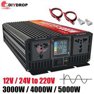 순수 정현파 차량용 인버터 12V 220V 3000W DC - AC 전원 어댑터 전압 변환기 (범용)