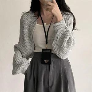 [오노마] ONM 여성 패션 데일리 베이직한 크롭 니트 볼레로 L