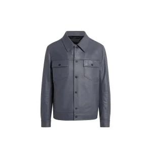 본 남성 F/W 램 레더 스탠카라 트러커자켓 스카이 블루 BN3SMD441SB