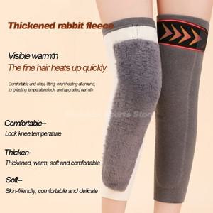 겨울 따뜻한 양모 Kneepad 두꺼운 다리 보호대 캐시미어 무릎 긴 열 랩 노인 차가운 패드 중괄호 1 쌍