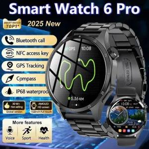 가민피닉스 2025 신형 남성용 GPS 스마트워치 360 x AMOLED 화면 블루투스 통화 NFC 심박수 모니터링 IP68