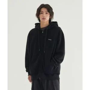 커버낫 COVERNAT 스몰 로고 기모 후드집업 Black CO2503HZ04BK 370703